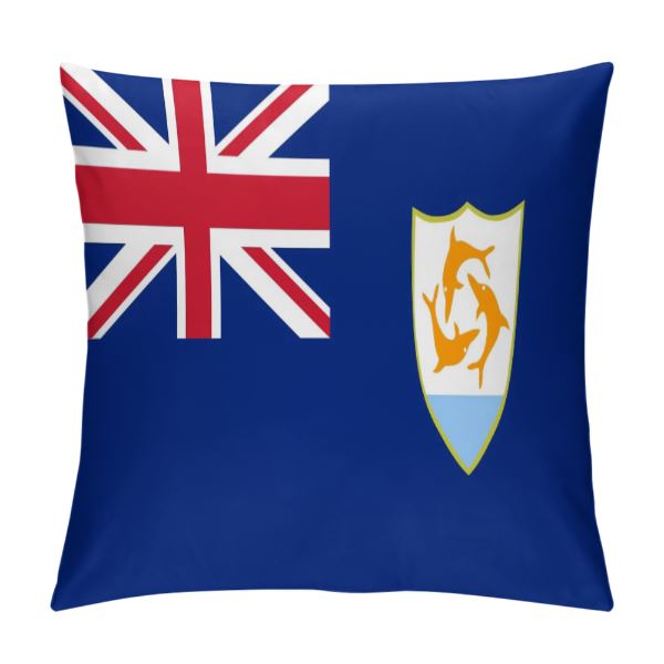 Anguilla Flag Throw Pillow - CaribeHeart Anguilla